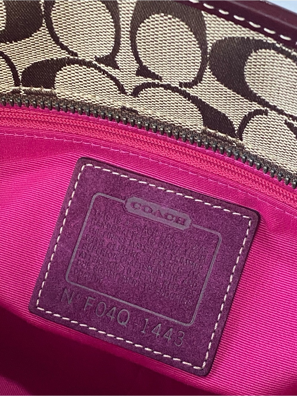 Coach Vintage Signature C Purple Suede Turnlock Tote - Picture 6 of 15